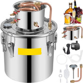 Alcohol Still 9.6Gal/38L, Alcohol Distiller with Circulating Pump, Alcohol Still Copper Tube, Whiskey Distilling Kit with Build-In Thermometer, Whiskey Making Kit for DIY Alcohol, Stainless Stee
